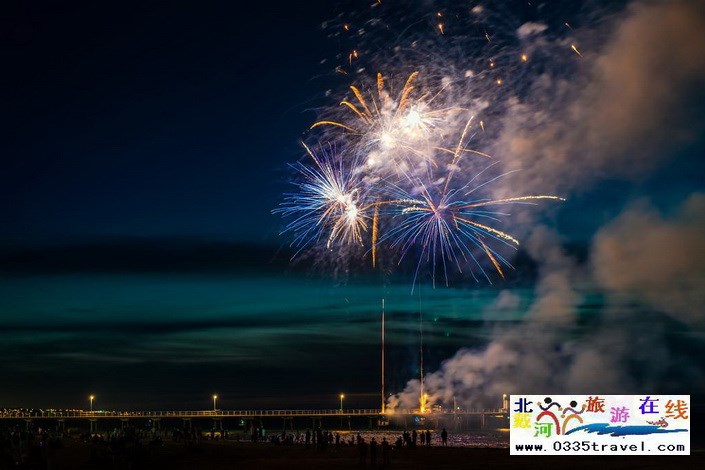 北戴河南戴河東戴河煙花焰火沙灘篝火晚會