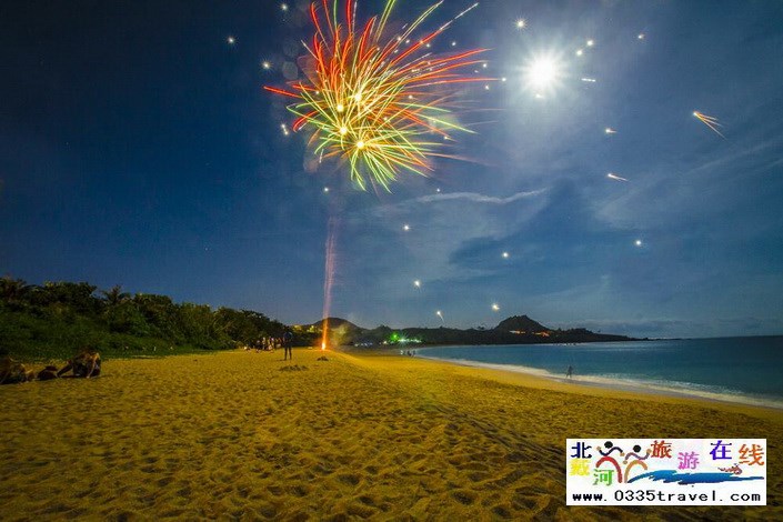 北戴河南戴河東戴河煙花焰火沙灘篝火晚會
