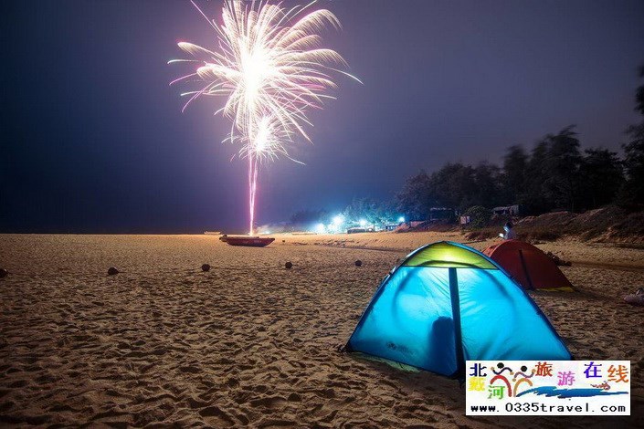北戴河南戴河東戴河煙花焰火沙灘篝火晚會